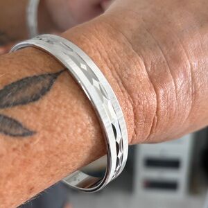 Monet Silver Geometric Bangle Bracelet